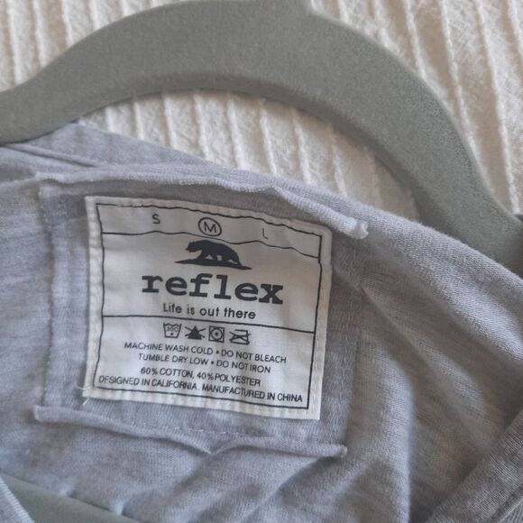 Reflex Camouflage Crew Neck Gray Casual Medium Cotton Blend Tee - Picture 8 of 8